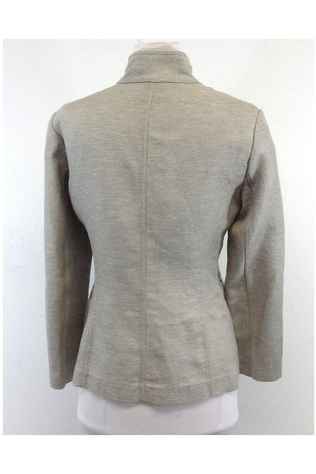 Current Boutique-Lafayette 148 - Grey Cotton & Hemp Jacket Sz 2
