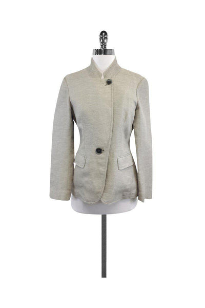 Current Boutique-Lafayette 148 - Grey Cotton & Hemp Jacket Sz 2