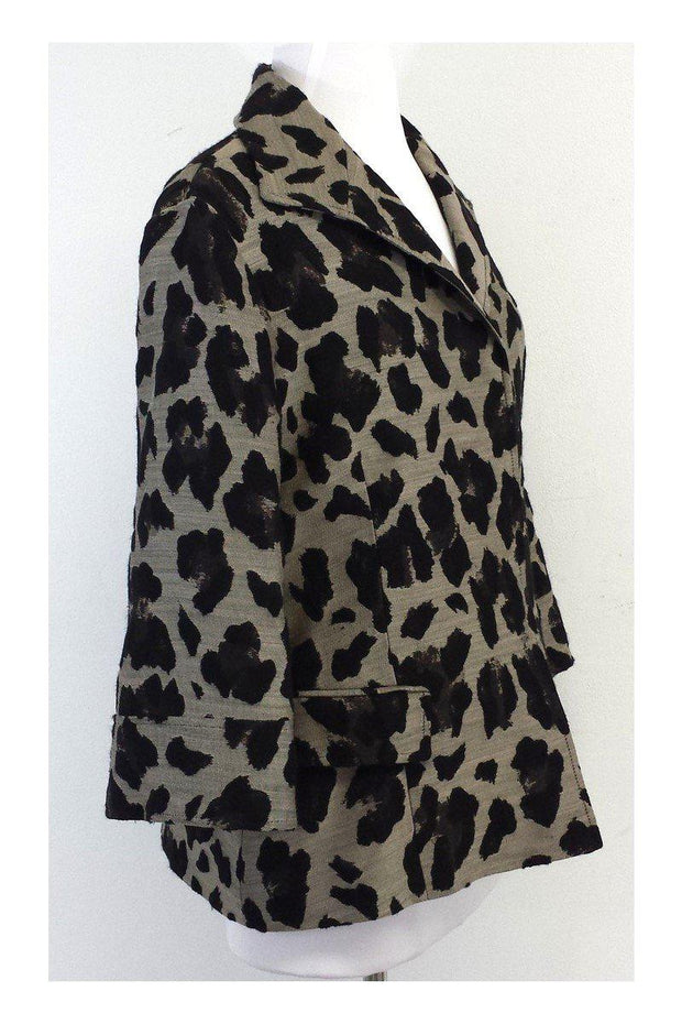 Current Boutique-Lafayette 148 - Grey Leopard Print Jacket Sz 12