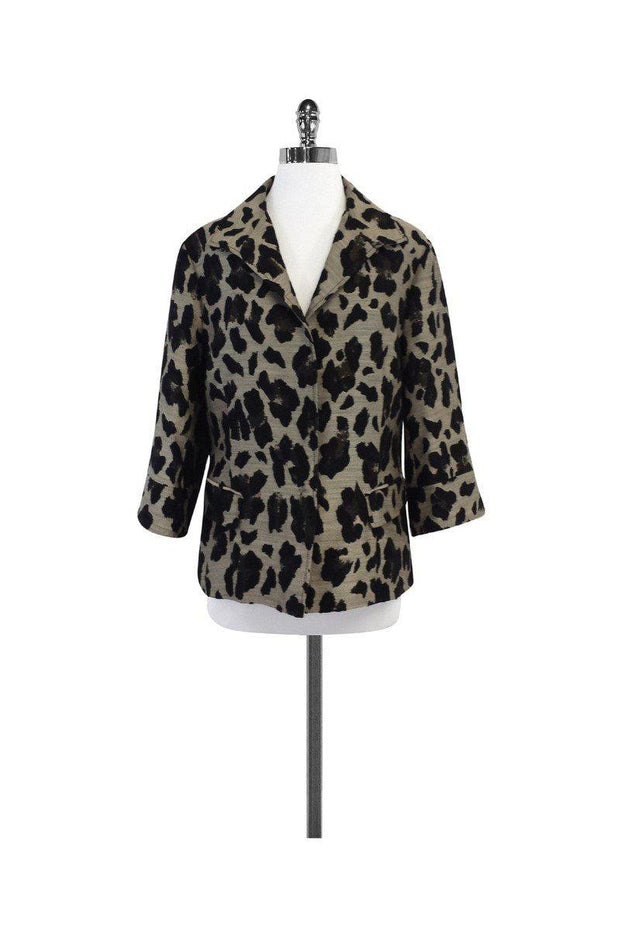 Current Boutique-Lafayette 148 - Grey Leopard Print Jacket Sz 12