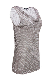 Current Boutique-Lafayette 148 - Grey & Taupe Knit Tank Top Sz M