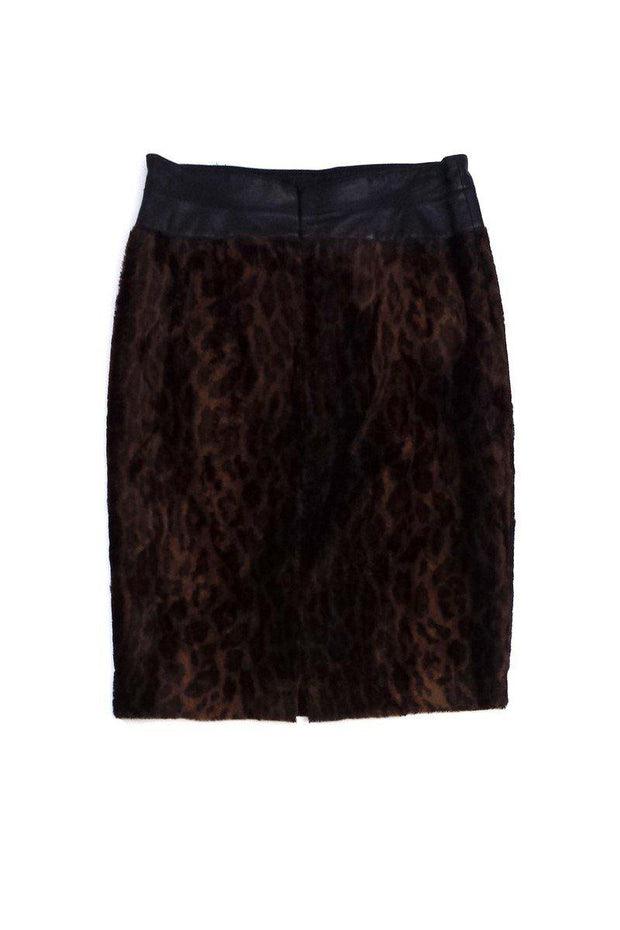 Current Boutique-Lafayette 148 - Leopard Print & Leather Skirt Sz 6