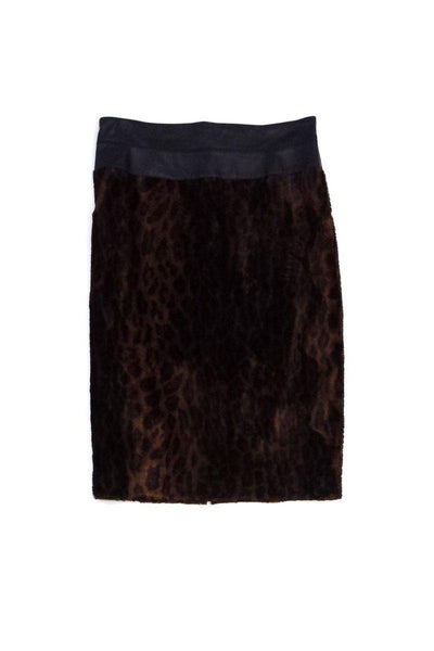Current Boutique-Lafayette 148 - Leopard Print & Leather Skirt Sz 6