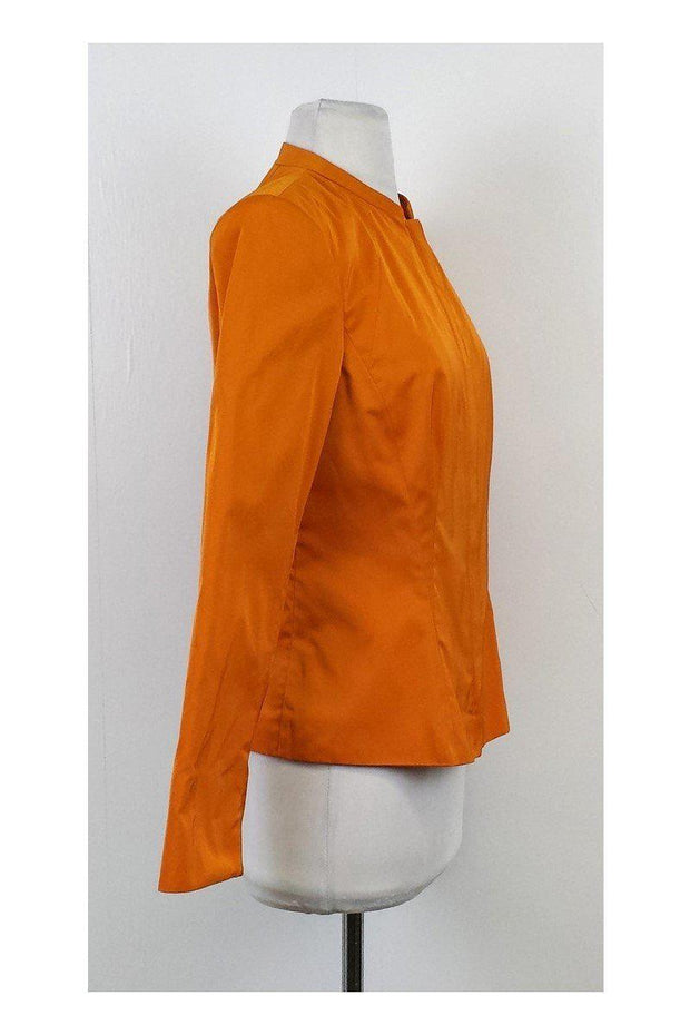 Current Boutique-Lafayette 148 - Lightweight Orange Zip Up Jacket Sz 6