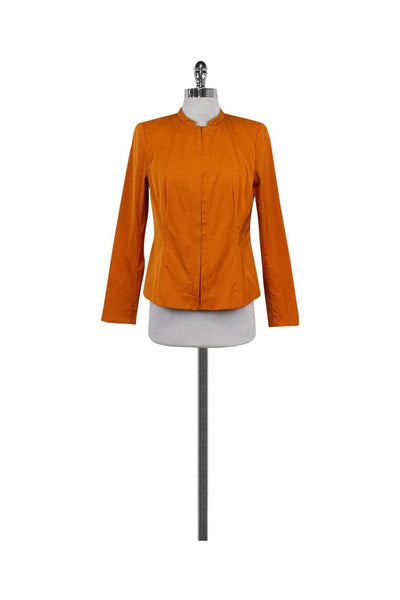 Current Boutique-Lafayette 148 - Lightweight Orange Zip Up Jacket Sz 6