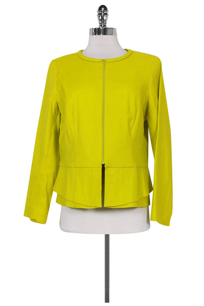 Current Boutique-Lafayette 148 - Lime Green Zip Jacket Sz M