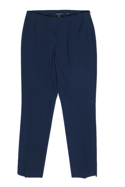 Current Boutique-Lafayette 148 - Navy Tapered Leg Cropped Trousers Sz 0