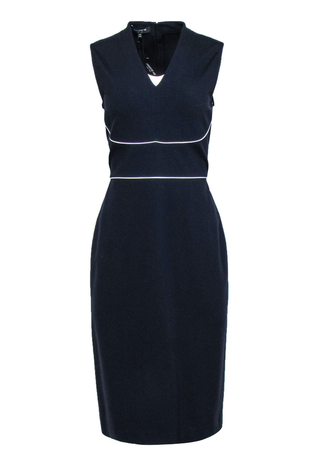 Current Boutique-Lafayette 148 - Navy V-Neck Sleeveless Dress Sz M