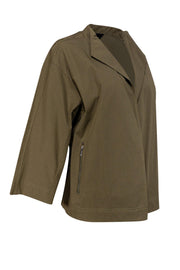 Current Boutique-Lafayette 148 - Olive Green Open Front Jacket Sz M