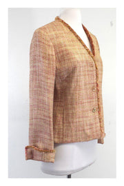 Current Boutique-Lafayette 148 - Pink & Gold Tweed Jacket Sz 4