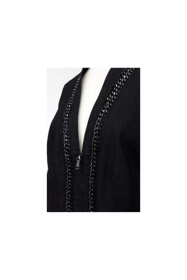 Current Boutique-Lafayette 148 - Premium Denim Collection Black Cotton Suit Sz 8
