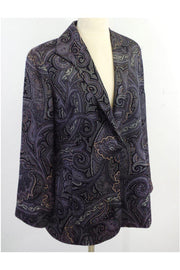 Current Boutique-Lafayette 148 - Purple Paisley Wool Blend Jacket Sz 8