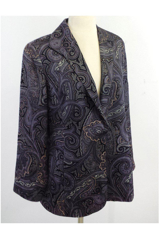 Current Boutique-Lafayette 148 - Purple Paisley Wool Blend Jacket Sz 8