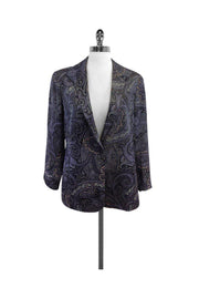 Current Boutique-Lafayette 148 - Purple Paisley Wool Blend Jacket Sz 8