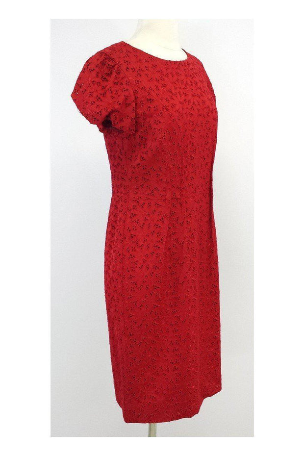 Current Boutique-Lafayette 148 - Red Eyelet Cotton Dress Sz 6