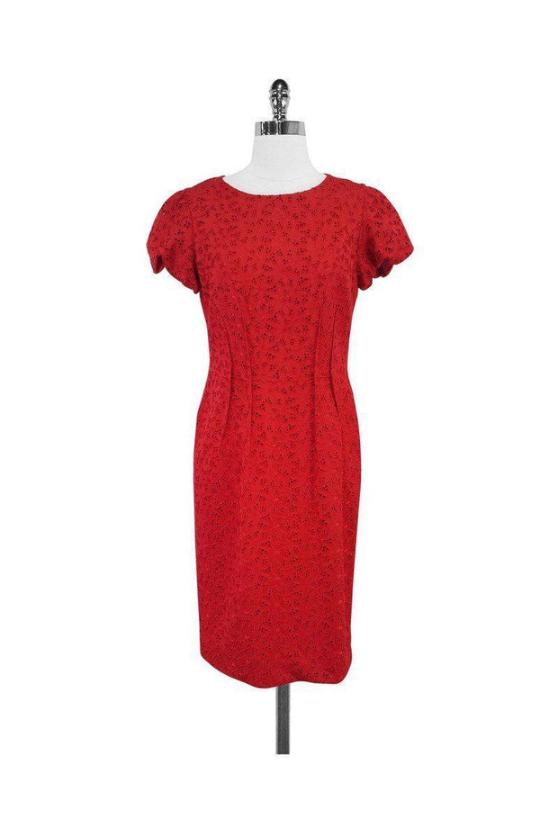 Current Boutique-Lafayette 148 - Red Eyelet Cotton Dress Sz 6