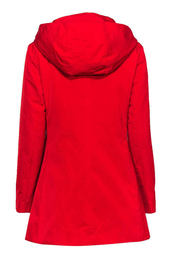 Current Boutique-Lafayette 148 - Red Hooded Coat w/ Detachable Vest Sz S