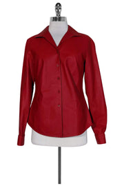 Current Boutique-Lafayette 148 - Red Lambskin Jacket Sz 6