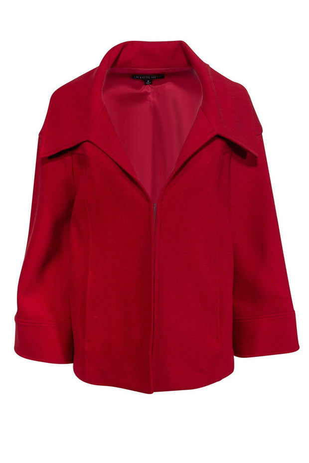 Current Boutique-Lafayette 148 - Red Virgin Wool Jacket Sz 12