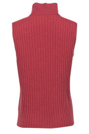 Current Boutique-Lafayette 148 - Salmon Pink Sleeveless Cashmere Turtleneck Sweater Sz L
