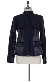 Current Boutique-Lafayette 148 - Shiny Indigo Blue Blazer Sz 2