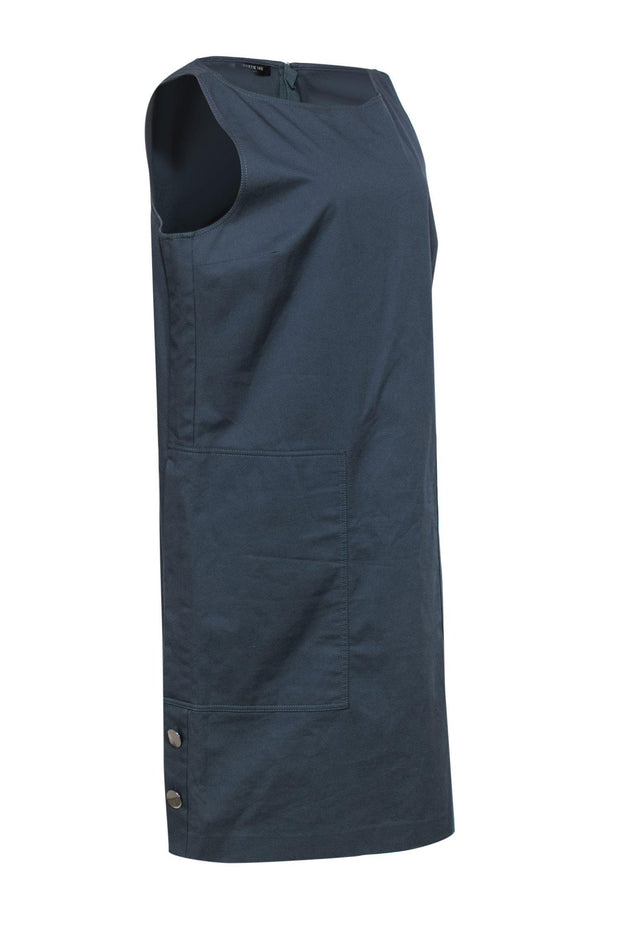 Current Boutique-Lafayette 148 - Slate Blue Sleeveless Shift Dress Sz XL