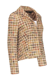 Current Boutique-Lafayette 148 - Tan Cropped Tweed Blazer Sz 6