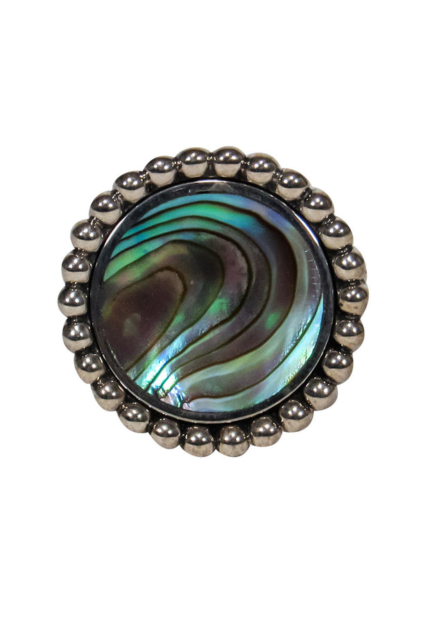 Current Boutique-Lagos - Sterling Silver Flat Top Iridescent Ring Sz 6.5