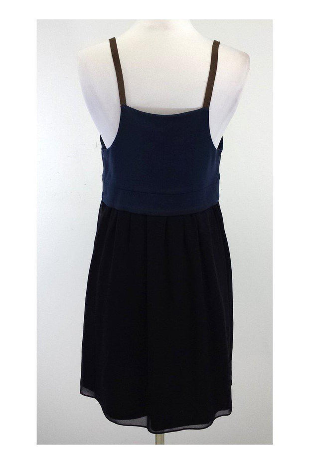 Current Boutique-Laila Azhar - Navy & Black Silk Dress Sz 8