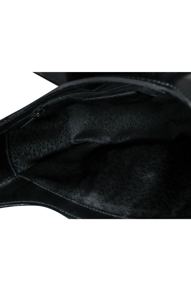 Current Boutique-Lancel - Black Glossed Leather Structured Handbag