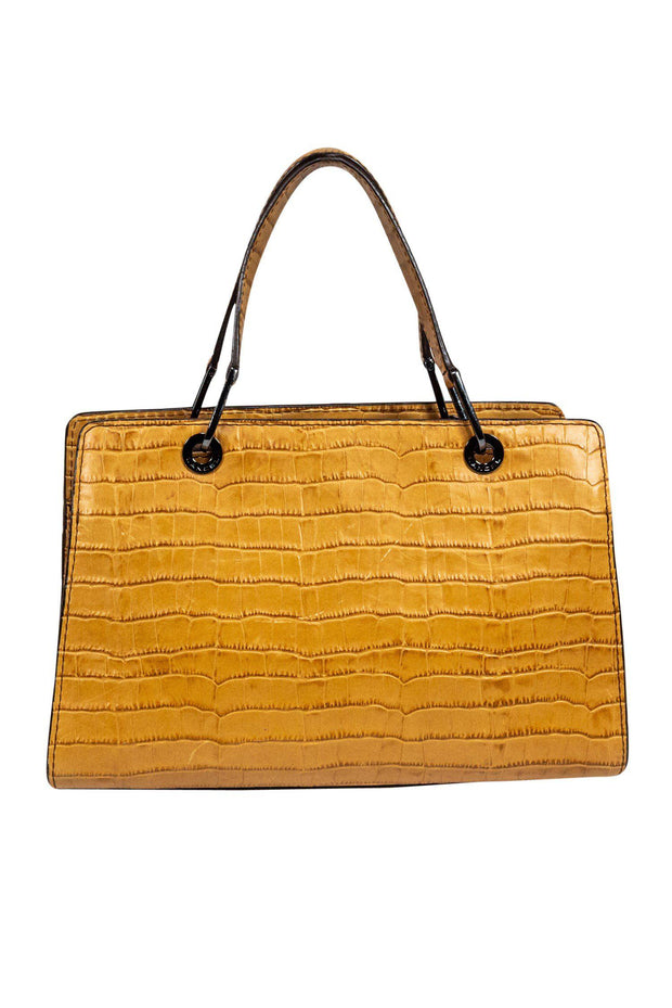 Current Boutique-Lancel - Tan Snakeskin Embossed Leather Handbag