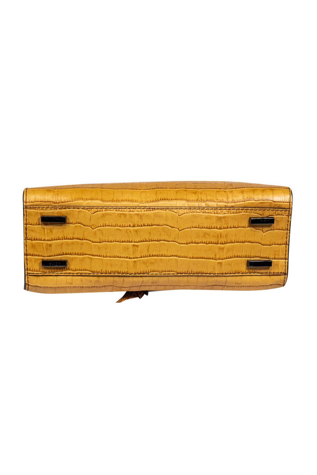 Lancel - Tan Snakeskin Embossed Leather Handbag – Current Boutique