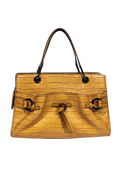 Current Boutique-Lancel - Tan Snakeskin Embossed Leather Handbag