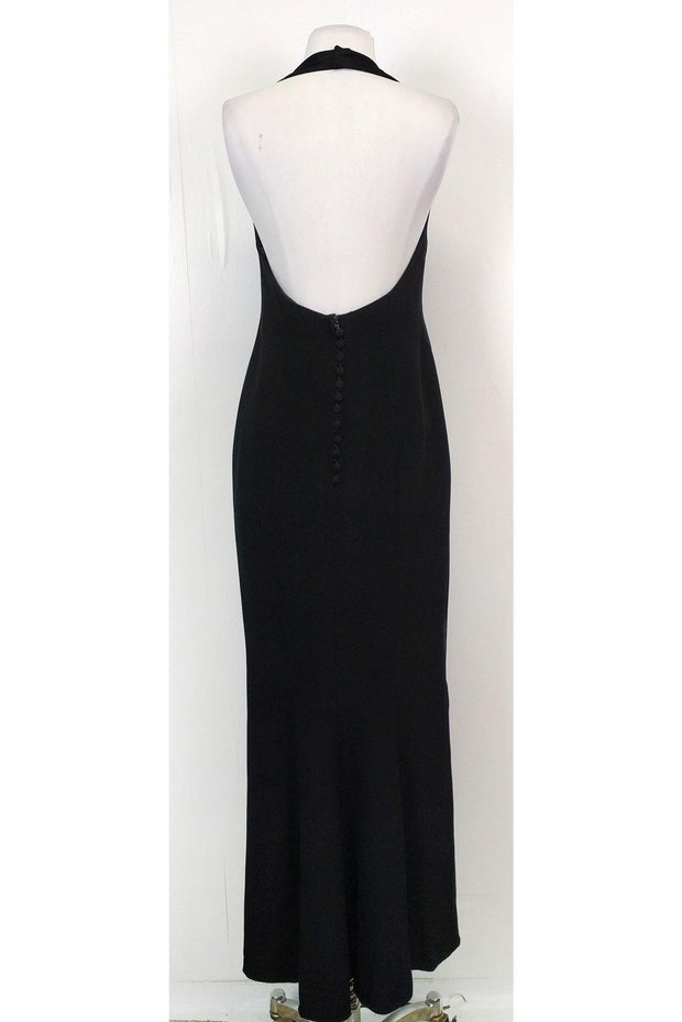 Current Boutique-Lanvin - Black Halter Tuxedo Dress Sz 8