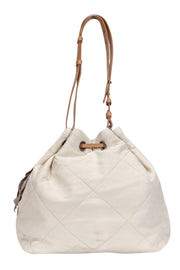 Current Boutique-Lanvin - Cream Quilted Leather Bucket Bag