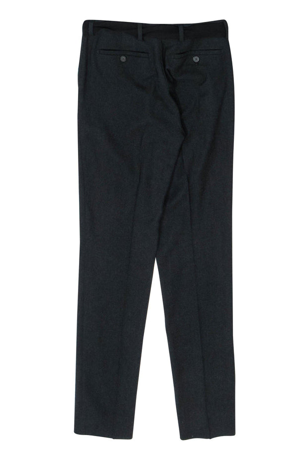 Current Boutique-Lanvin - Gray Wool Tapered Leg Trousers w/ Ribbon Belt Sz 6