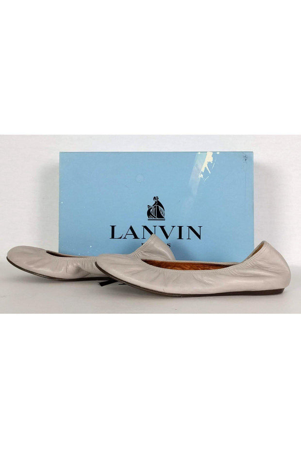 Current Boutique-Lanvin - Light Grey Leather Ballet Flats Sz 6