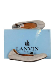Current Boutique-Lanvin - Light Grey Leather Ballet Flats Sz 6