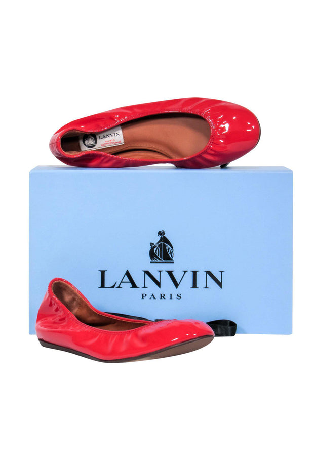 Current Boutique-Lanvin - Red Patent Leather Ballet Flats Sz 7
