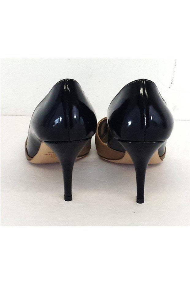 Current Boutique-Lanvin - Tan & Black Patent Leather Colorblock Heels Sz 11
