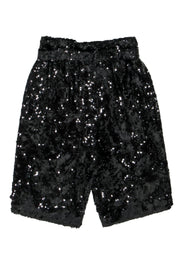 Current Boutique-Lapointe - Black Sequin Belted Bermuda Shorts Sz 4