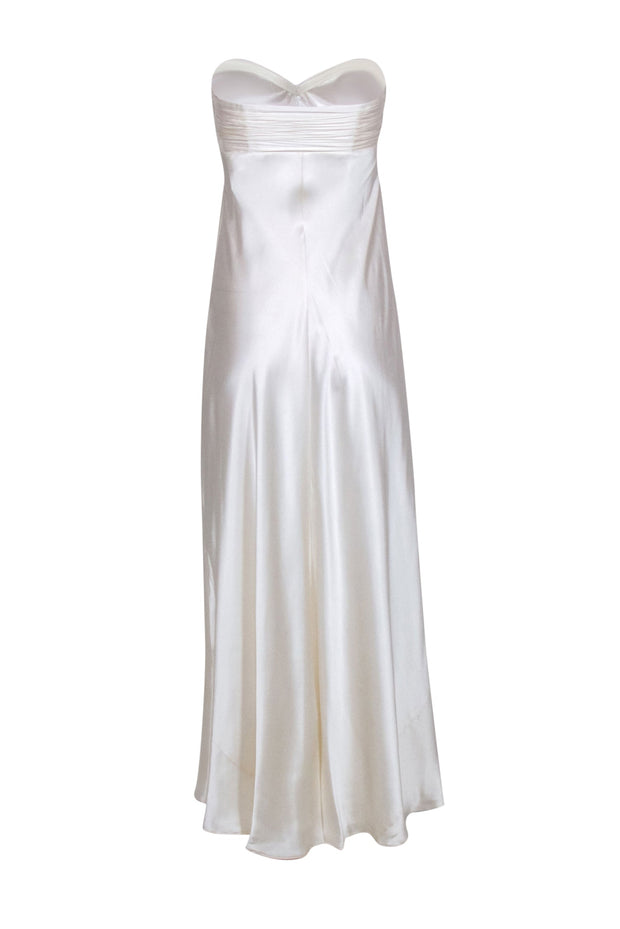 Current Boutique-Laundry- Cream Satin Strapless Gown Sz 4