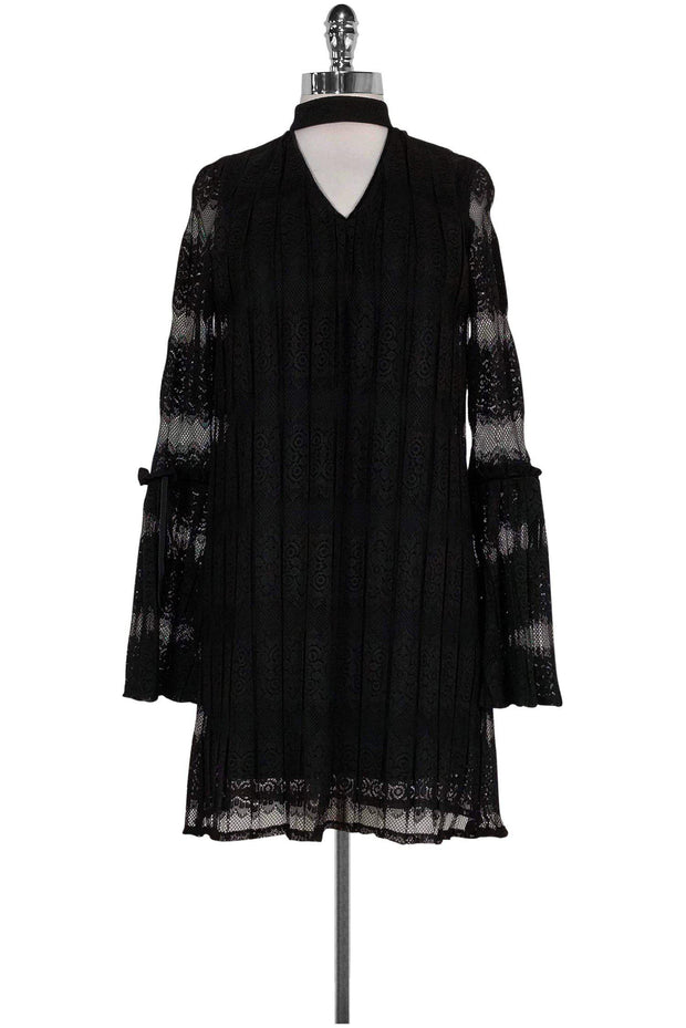 Current Boutique-Laundry by Shelli Segal - Black Lace Pleated Dress Sz 0