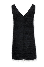 Current Boutique-Laundry by Shelli Segal - Black Sleeveless Metallic Fringe Shift Dress Sz 4
