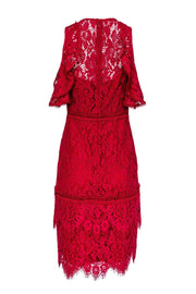 Current Boutique-Laundry by Shelli Segal - Fuchsia Cold Shoulder Lace Dress Sz 4