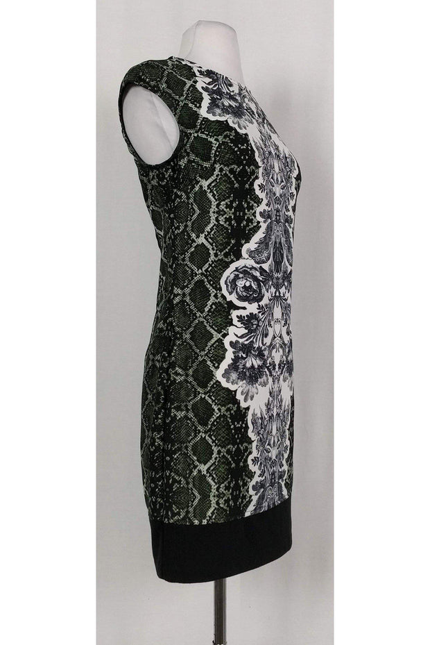 Current Boutique-Laundry by Shelli Segal - Green Snakeskin & Floral Print Dress Sz 2