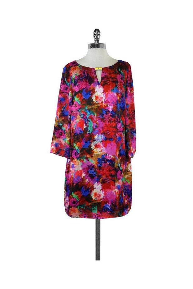 Current Boutique-Laundry by Shelli Segal - Multicolored Print Three Quarter Sleeve Dress Sz 10