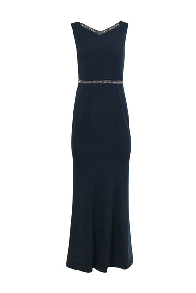 Current Boutique-Laundry by Shelli Segal - Navy Formal Maxi Dress w/ Sequins & Beading Sz 4