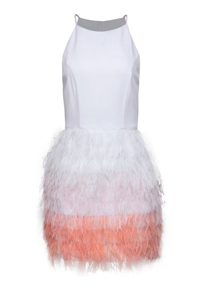 Current Boutique-Laundry by Shelli Segal – Ombre Feather Cocktail Dress Sz 8