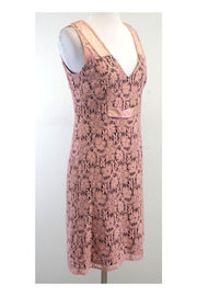 Current Boutique-Laundry by Shelli Segal - Pink Floral Lace Silk Sleeveless Dress Sz 6